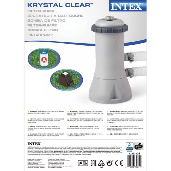 Intex Accesorio Para Piscina Filtro De Agua Blanco Kg