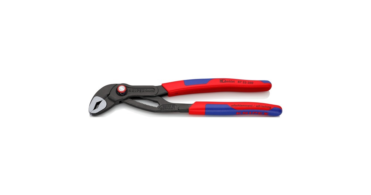 Knipex Cobra-Alicates de bomba de agua con botón, varios agarres