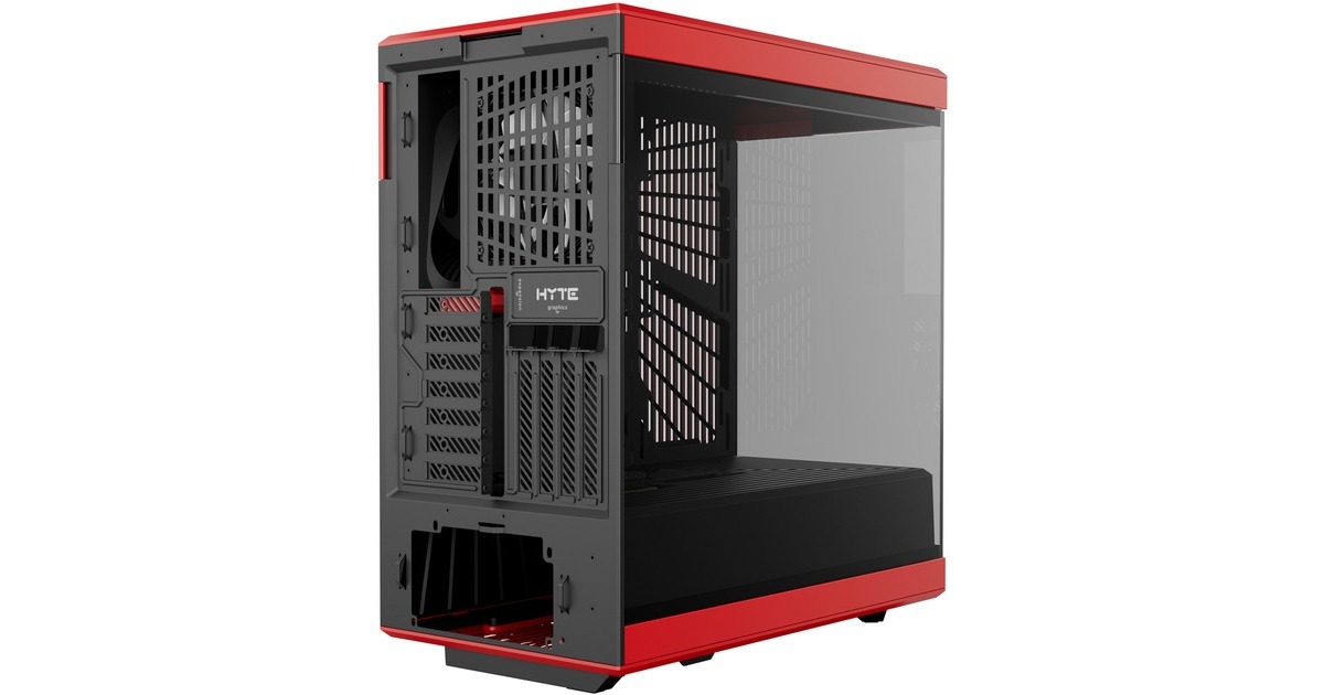 Hyte Caja PC Gaming Y60 Red, ATX, Cristal Panorámico 3 Piezas, 3