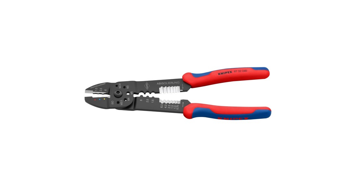 Knipex 97 32 240, Crimpadora rojo/Azul