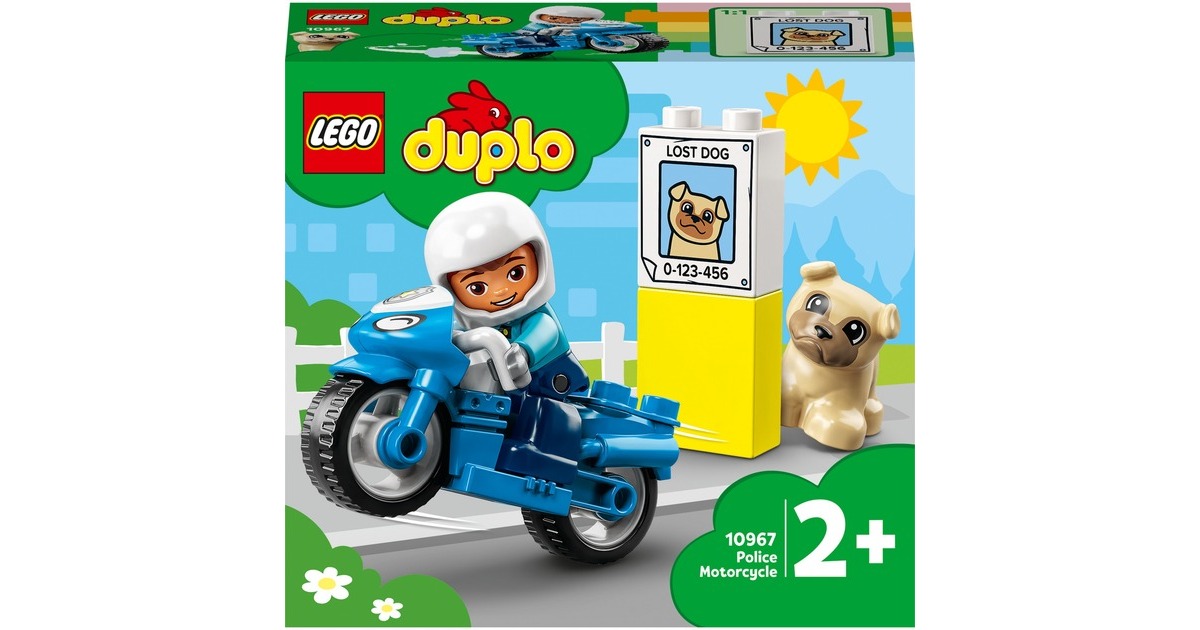 LEGO 10967 Duplo Moto de Policía, Juguete Educativo con Mini Figura de  Policía, Juego de Construcción