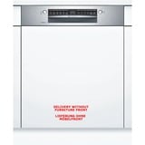 Bosch Serie 6 SMI6ZCS07E lavavajilla Semi integrado 14 cubiertos C, Lavavajillas acero fino, Semi integrado, Tamaño completo (60 cm), Blanco, Acero inoxidable, Botones, Tocar, 1,75 m