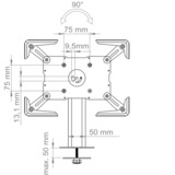 HAGOR 8713 soporte para monitor 32,8 cm (12.9") Negro Escritorio negro, Tornillos, 24,6 cm (9.7"), 32,8 cm (12.9"), 75 x 75 mm, 75 x 75 mm, Negro