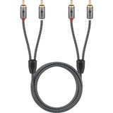 goobay 65291, Cable negro/Plateado