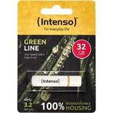 Intenso Green Line 32 GB, Lápiz USB beige/Marrón