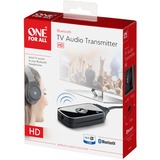 One for all SV 1770 wireless audio transmitter 3,5 mm 10 m Negro, Medio streaming negro, Bluetooth, 3,5 mm, 3.0+HS, A2DP, 10 m, Negro