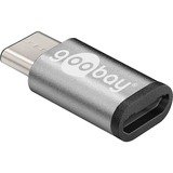 goobay 56635 cambiador de género para cable USB-C USB 2.0 Micro-Buchse (Typ B) Negro, Adaptador gris, USB-C, USB 2.0 Micro-Buchse (Typ B), Negro