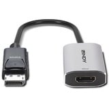 Lindy 41094 adaptador de cable de vídeo 0,11 m DisplayPort HDMI Gris, Convertidor negro/Gris, 0,11 m, DisplayPort, HDMI, Hembra, Macho, Derecho