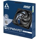 ARCTIC P12 PWM PST 120x120x25, Ventilador negro