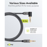 goobay 65277, Cable negro/Plateado