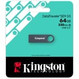 Kingston DataTraveler SE9 G3 64 GB, Lápiz USB gris oscuro