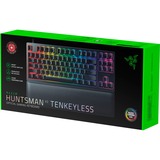 Razer Huntsman V2 Tenkeyless teclado USB QWERTZ Alemán Negro, Teclado para gaming negro, Tenkeyless (sin zona numérica) (80 - 87%), USB, Switch de tecla optomecánico, QWERTZ, LED RGB, Negro