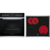 Siemens HD214ABS0, Juego de cocina negro/Acero fino