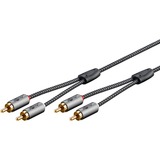 goobay 65294, Cable negro/Plateado