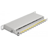 DeLOCK 66871 panel de parcheo 0.5U, Patch Panel gris, Gris, Metal, 0.5U, 254 mm, 100 mm, 22 mm