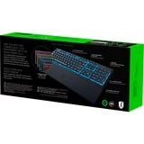 Razer Ornata V3 X teclado USB QWERTZ Alemán Negro, Teclado para gaming negro, Completo (100%), USB, Interruptor de membrana, QWERTZ, LED RGB, Negro