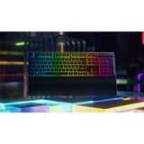 Razer Ornata V3 X teclado USB QWERTZ Alemán Negro, Teclado para gaming negro, Completo (100%), USB, Interruptor de membrana, QWERTZ, LED RGB, Negro