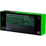 Razer Ornata V3 X teclado USB QWERTZ Alemán Negro, Teclado para gaming negro, Completo (100%), USB, Interruptor de membrana, QWERTZ, LED RGB, Negro