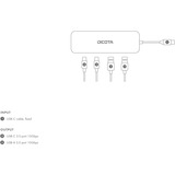 DICOTA D32061, Hub USB plateado