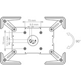 HAGOR 8714 soporte para monitor 32,8 cm (12.9") Negro Pared negro, Tornillos, 24,6 cm (9.7"), 32,8 cm (12.9"), 75 x 75 mm, 100 x 100 mm, Negro