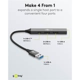 goobay 74458, Hub USB gris