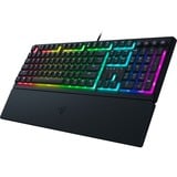 Razer Ornata V3 teclado USB QWERTZ Alemán Negro, Teclado para gaming negro, Completo (100%), USB, Interruptor de membrana, QWERTZ, LED RGB, Negro