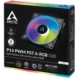 ARCTIC P14 PWM PST A-RGB, Ventilador negro