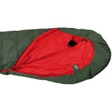 High Peak Pak 600 ECO, Saco de dormir verde oscuro/Rojo