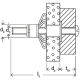 fischer HM 6x65 S, Pasador plateado