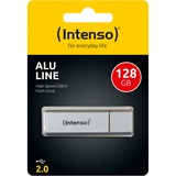 Intenso Alu Line 128 GB, Lápiz USB plateado