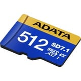 ADATA Premier Extreme microSDXC 512 GB, Tarjeta de memoria azul/Amarillo