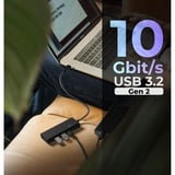 ICY BOX 61079, Hub USB negro