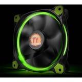 Thermaltake Riing 14 Carcasa del ordenador Ventilador 14 cm Negro, Verde negro/Verde, Ventilador, 14 cm, 1400 RPM, 28,1 dB, 51,15 cfm, Negro, Verde