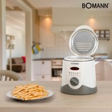 Bomann FFR 1290 CB 1 L Independiente 840 W Freidora Gris, Blanco blanco/Gris claro, Freidora, 1 L, Gris, Blanco, Giratorio, Independiente, 840 W