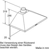 Bosch DWP66BC50 campana De pared Acero inoxidable 570 m³/h A, Campana extractora acero fino, 570 m³/h, Canalizado, A, A, C, 69 dB