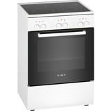 Bosch HKA090220 cocina Cocina independiente Cerámico Blanco A, Juego de cocina blanco, Cocina independiente, Blanco, Giratorio, Blanco, Frente, Cerámico