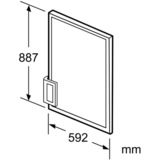 Bosch KFZ20AX0 accesorio o pieza de frigorífico/congelador Puerta frontal Aluminio, Blanco, Panel de la puerta plateado, Puerta frontal, Bosch, Nevera, Bosch KIR21, KIL22., Aluminio, Blanco, Aluminio