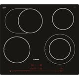 Bosch PKN601DP1D hobs Negro Integrado Cerámico 4 zona(s), Calentador autárquico negro, Negro, Integrado, Cerámico, Vidrio y cerámica, 4 zona(s), 4 zona(s)