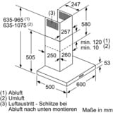 Bosch Serie 4 DWB67IM50 campana De pared Acero inoxidable 720 m³/h B, Campana extractora acero fino, 720 m³/h, Canalizado/Recirculación, A, A, B, 64 dB