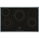 Bosch Serie 6 PKC845FP1D hobs Negro Integrado Cerámico 4 zona(s), Calentador autárquico acero fino/Negro, Negro, Integrado, Cerámico, Vidrio y cerámica, 4 zona(s), 4 zona(s)