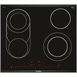 Bosch Serie 8 PKM675DP1D hobs Negro, Acero inoxidable Integrado Cerámico 4 zona(s), Calentador autárquico acero fino, Negro, Acero inoxidable, Integrado, Cerámico, Vidrio y cerámica, 4 zona(s), 4 zona(s)