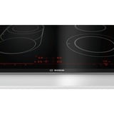 Bosch Serie 8 PKM675DP1D hobs Negro, Acero inoxidable Integrado Cerámico 4 zona(s), Calentador autárquico acero fino, Negro, Acero inoxidable, Integrado, Cerámico, Vidrio y cerámica, 4 zona(s), 4 zona(s)