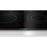 Bosch Serie 8 PKN675DP1D hobs Integrado Cerámico Negro, Acero inoxidable, Calentador autárquico negro, Integrado, Cerámico, Vidrio y cerámica, Negro, Acero inoxidable, LED, Acero inoxidable