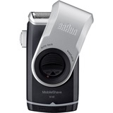 Braun MobileShave PocketGo M90 Azul, Plata, Máquina de afeitar negro/Plateado, Azul, Plata, Batería, 60 h, 180 g, Caja, 38 mm