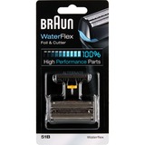 Braun WaterFlex 51B Cabezal para afeitado, Cabezal de afeitado Cabezal para afeitado, 1 cabezal(es), Negro, Plata, 18 mes(es), Braun, Waterflex WF2S