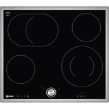 Neff T16BT76N0 hobs Negro Integrado Cerámico 4 zona(s), Calentador autárquico negro/Acero fino, Negro, Integrado, Cerámico, Vidrio y cerámica, 4 zona(s), 4 zona(s)