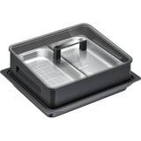 Neff Z19DD10X0 bandeja de horno Rectangular Vidrio, Acero inoxidable, Accesorio de cocción al vapor gris, Rectangular, Vidrio, Acero inoxidable, Negro, Acero inoxidable