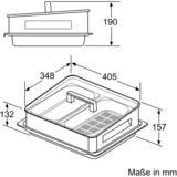 Neff Z19DD10X0 bandeja de horno Rectangular Vidrio, Acero inoxidable, Accesorio de cocción al vapor gris, Rectangular, Vidrio, Acero inoxidable, Negro, Acero inoxidable