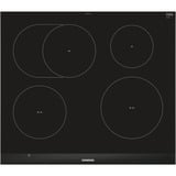 Siemens EH675LFC1E hobs Negro, Acero inoxidable Integrado Con placa de inducción 4 zona(s), Calentador autárquico negro, Negro, Acero inoxidable, Integrado, Con placa de inducción, Vidrio y cerámica, 4 zona(s), 4 zona(s)