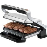 Tefal GC724D parrilla eléctrica de contacto, Barbacoa de contacto acero fino cepillado/Negro, Negro, Metálico, Mesa, Botones, Plancha, 400 x 200 mm, Tapa con bisagra